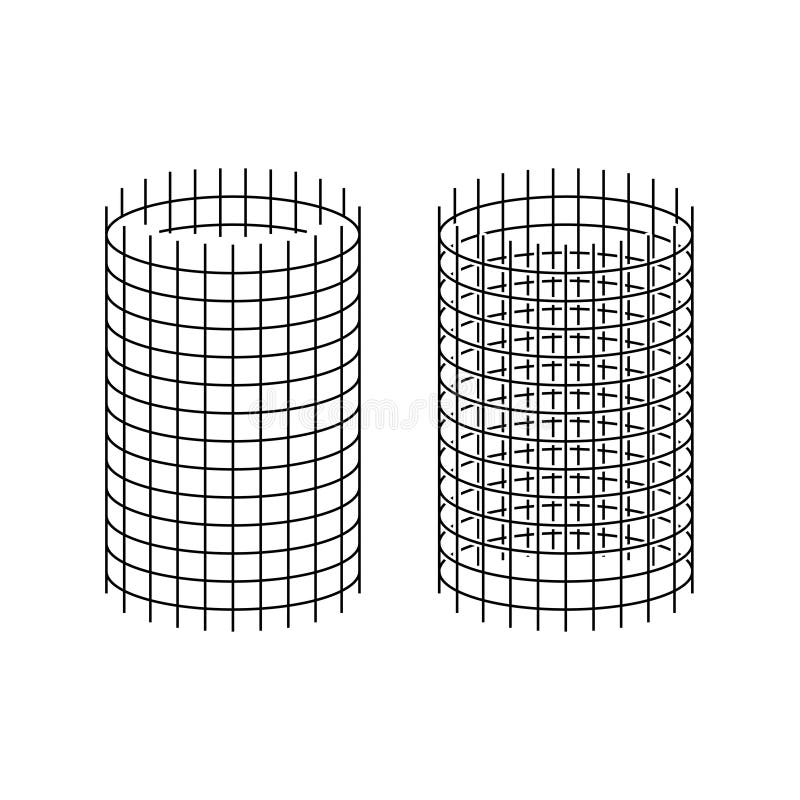 Netting roll illustration. Steel wire mesh sign. Netting roll illustration. Steel wire mesh for different purposes. Adjustable stroke royalty free illustration