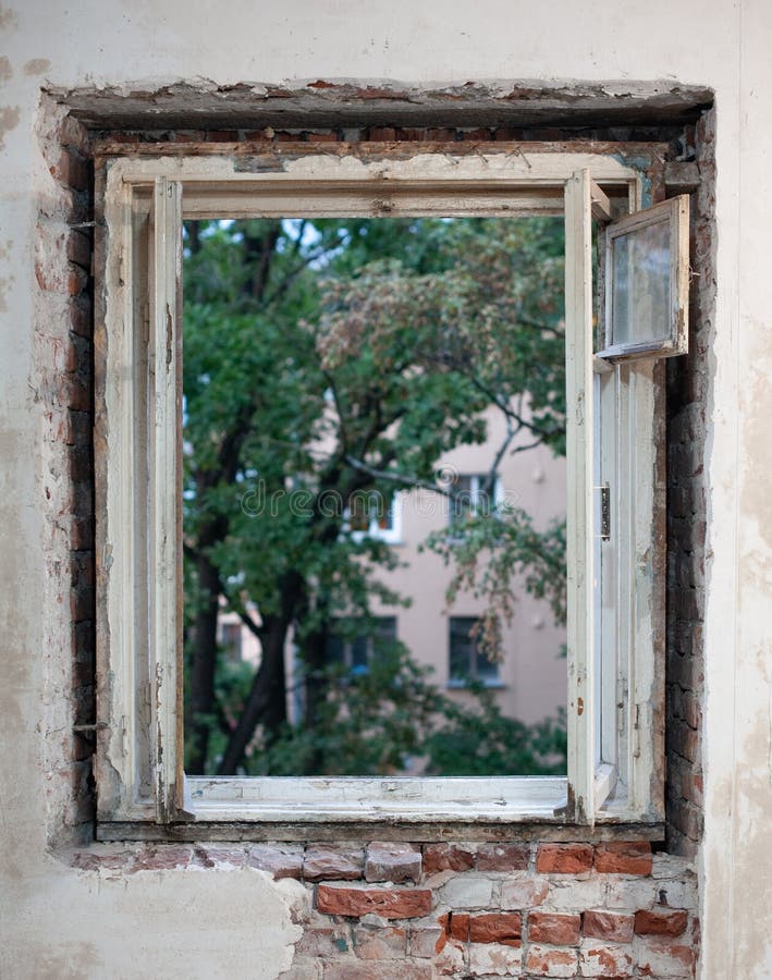 Nice view of the ruined and ready for demolition site, structure, interior inside the house, trash and trash made of wood and. Nice view of the ruined and ready stock photography