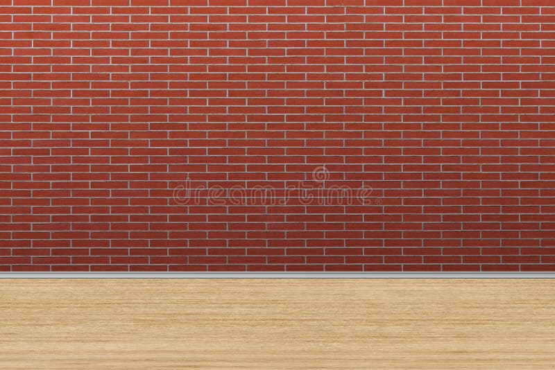 Old brick wall with old wooden floor. Old Room Background. royalty free stock photos