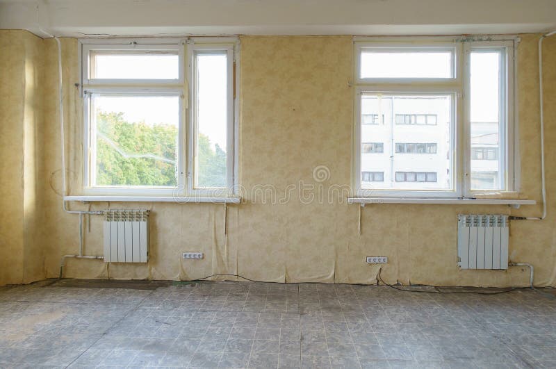 Room in the apartment that needs repair. Old room in the apartment that needs repair royalty free stock photos