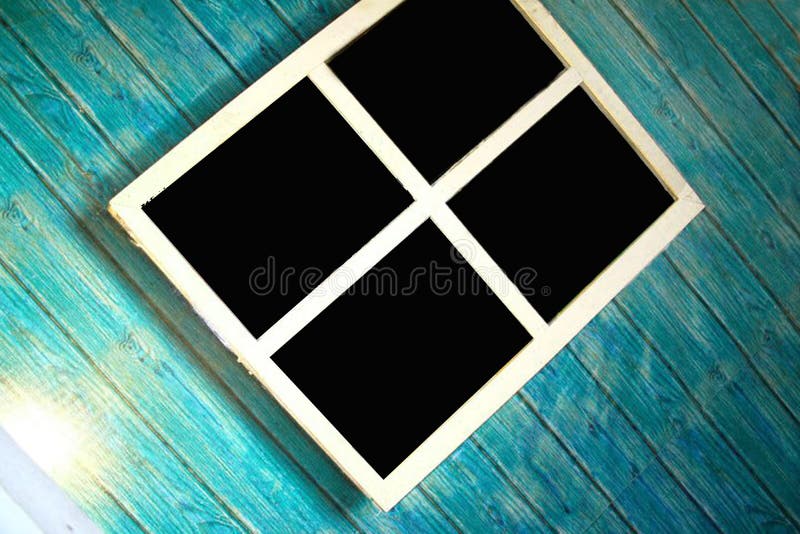 Old wooden window frames can be used as background images. Old wooden house window frames in Thailand can be used as a background image stock photo