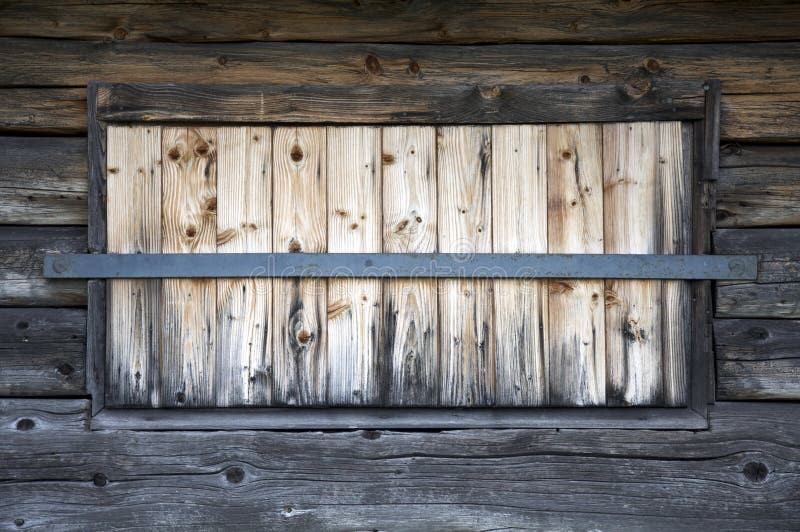 Old wooden windows stock photo