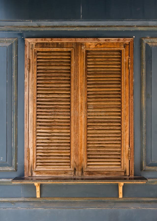 Old wooden windows stock photography