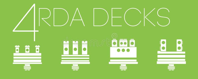 4 one color RDA decks set. 4 one color RDA decks icons set stock illustration