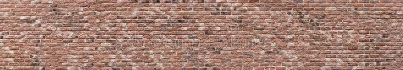 Panoramic high resolution vintage pink, black and red brick wall background texture. Architecture grunge detail abstract theme. Home, office or loft design stock photo