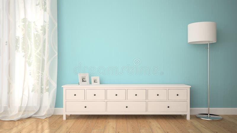 Part of interior with cabinet and lamp royalty free stock photography