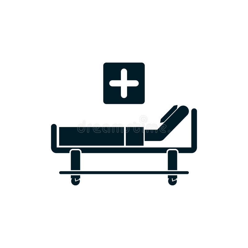 Patient bed icon hospital vector stock illustration