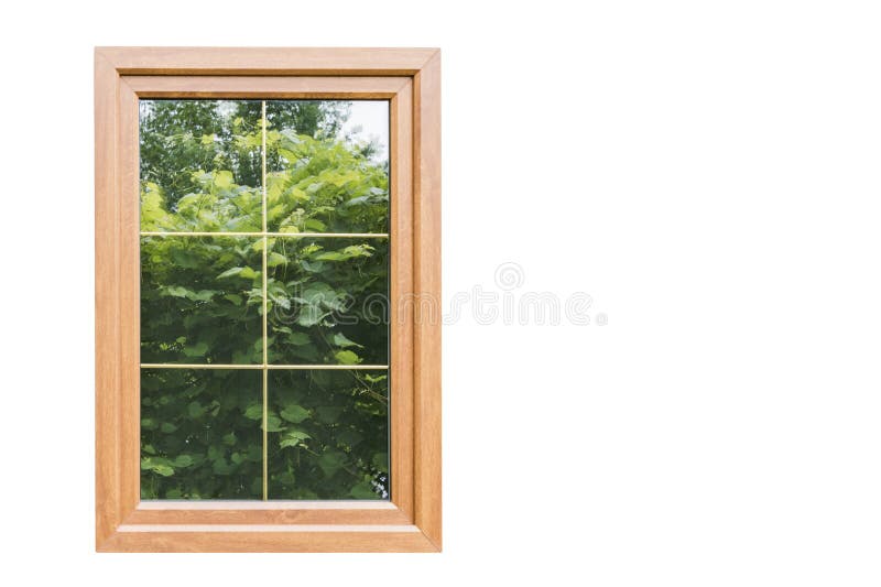 Plastic laminated Windows with partitions in double-glazed Windows. Plastic laminated window with partitions in mirrored double-glazed Windows stock images