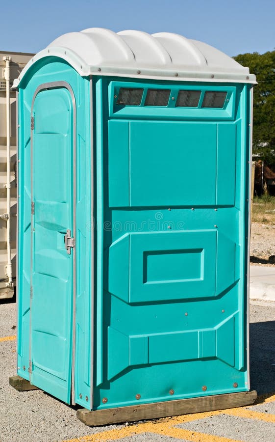 Portable Toilet. Movable outdoor toilet known as a port-a-john royalty free stock photo