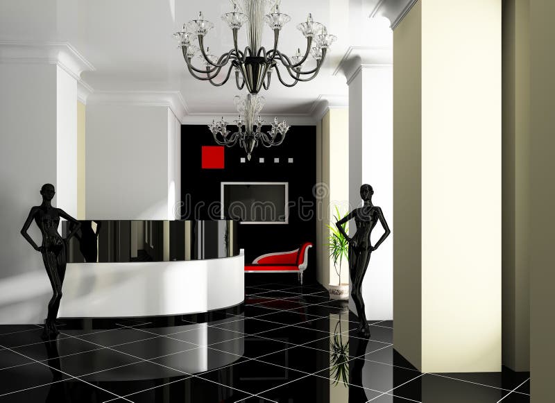Reception in hotel vector illustration