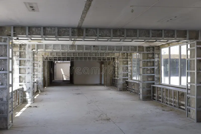 Repair of the room. There is empty room with the repair unfinished royalty free stock photos