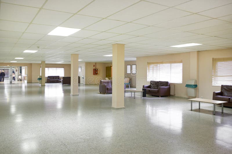 Retirement home interior. Rest area hall. Geriatric health center indoor royalty free stock photo
