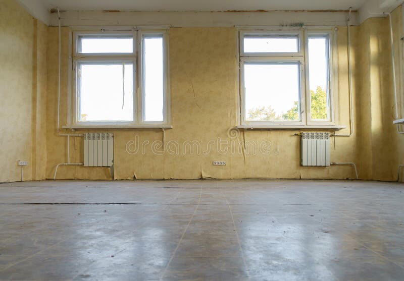 Room in the apartment that needs repair. Old room in the apartment that needs repair royalty free stock photo