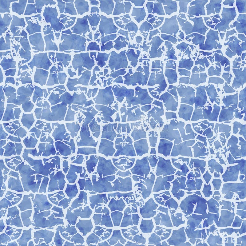 Seamless geometrical pattern with blue watercolor texture royalty free illustration
