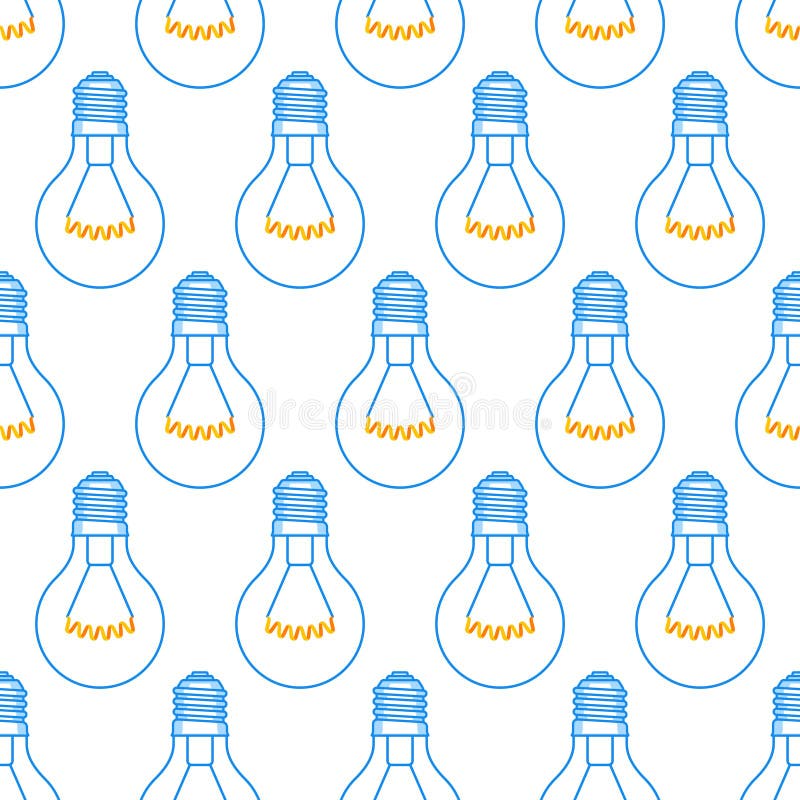 Light bulb pattern. Seamless pattern of the abstract light bulbs vector illustration