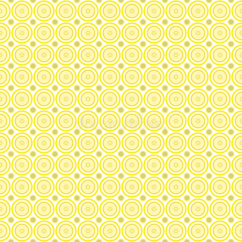 Seamless pattern of abstract pastel yellow and lilac circles on a light yellow background for fabrics, wallpapers, tablecloths. Prints and designs. The EPS stock illustration