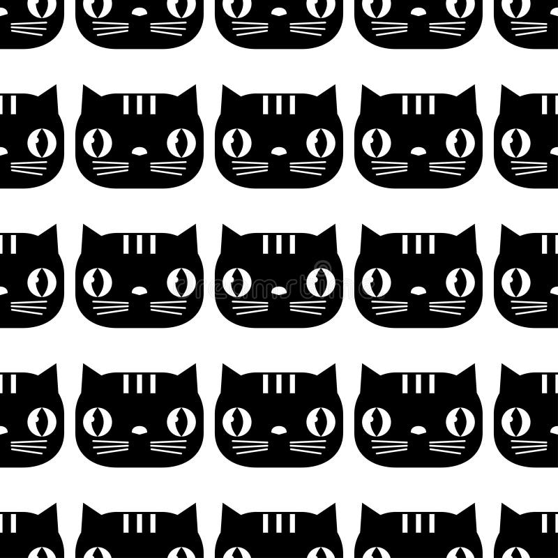 Seamless pattern with Cute Cats. Funn