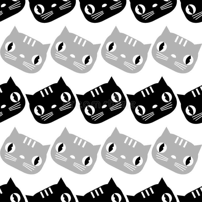 Seamless pattern with Cute Cats. Funny lovely Cats. Cloth design, wallpaper. Textile rapport stock illustration