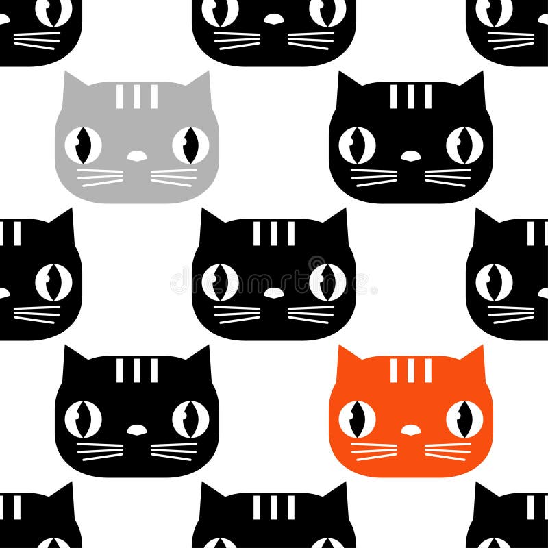 Seamless pattern with Cute Cats. Funny lovely Cats. Cloth design, wallpaper. Textile rapport royalty free illustration