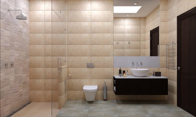 Section of bathroom and wc stock photo