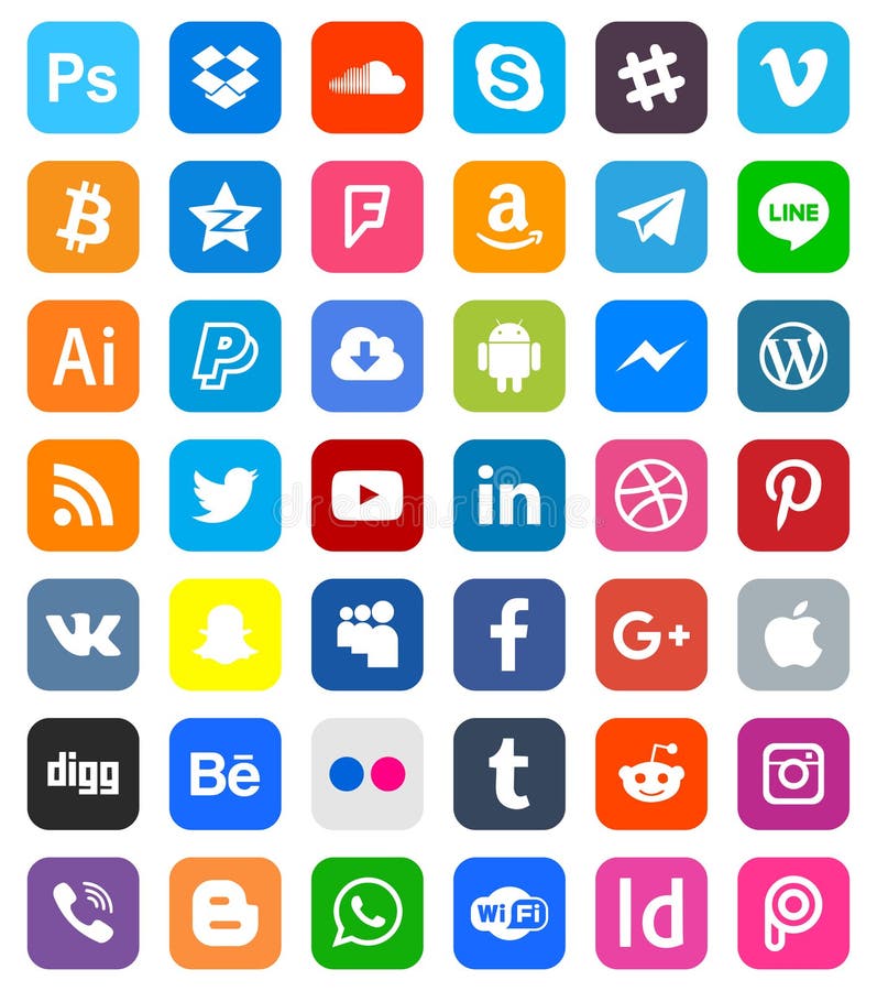 Social media icons stock illustration