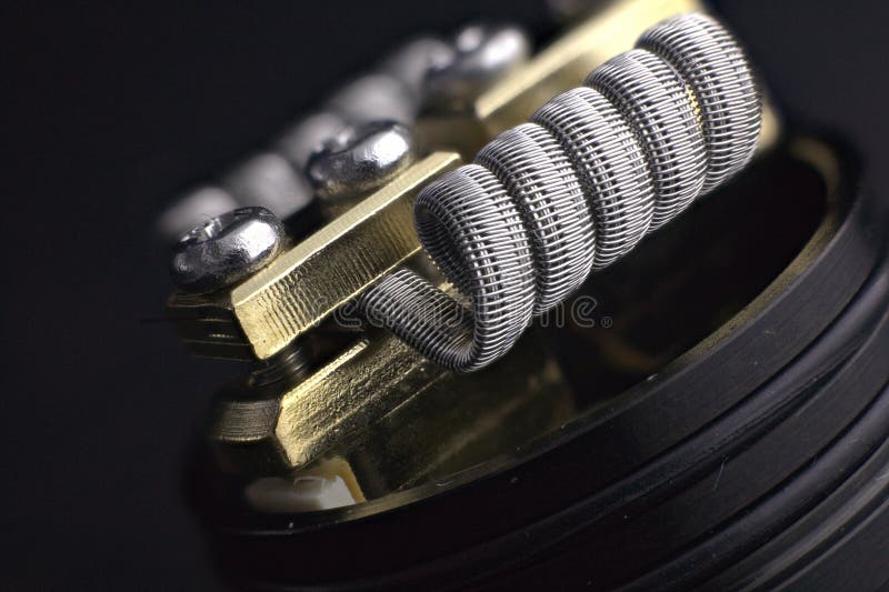 Staggerton fused clapton coil for vaping. Taggerton fused clapton coil for vaping stock image