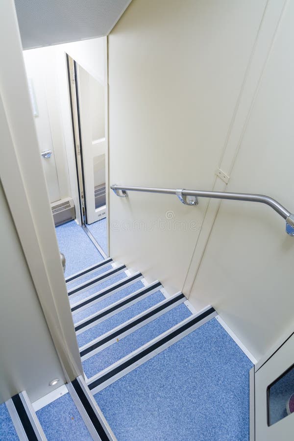 Stairs from the second floor double-Decker rail car royalty free stock images