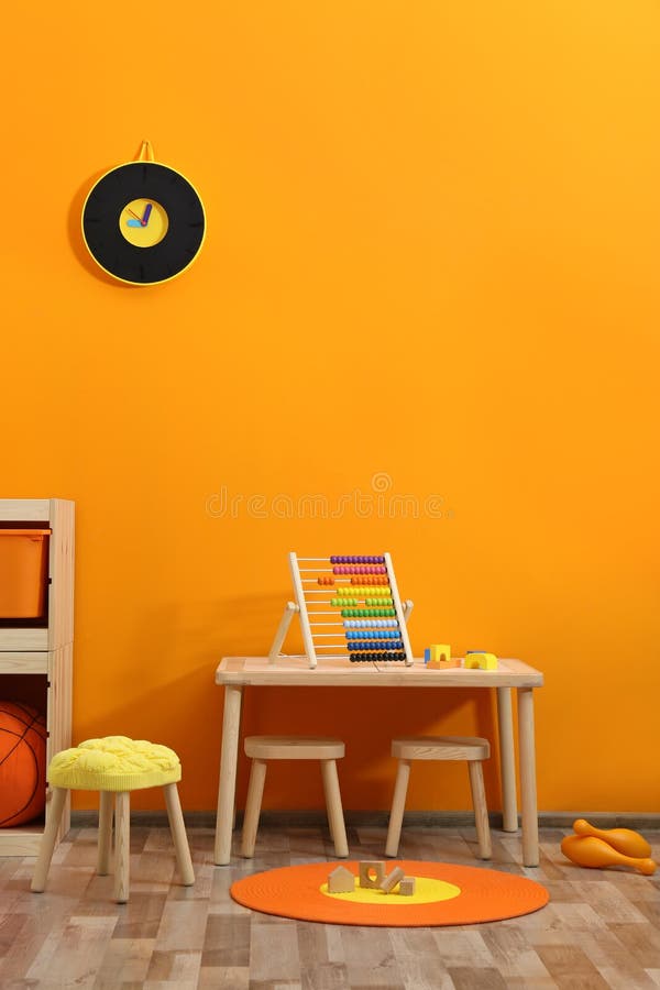 Stylish children`s room interior with toys royalty free stock photography