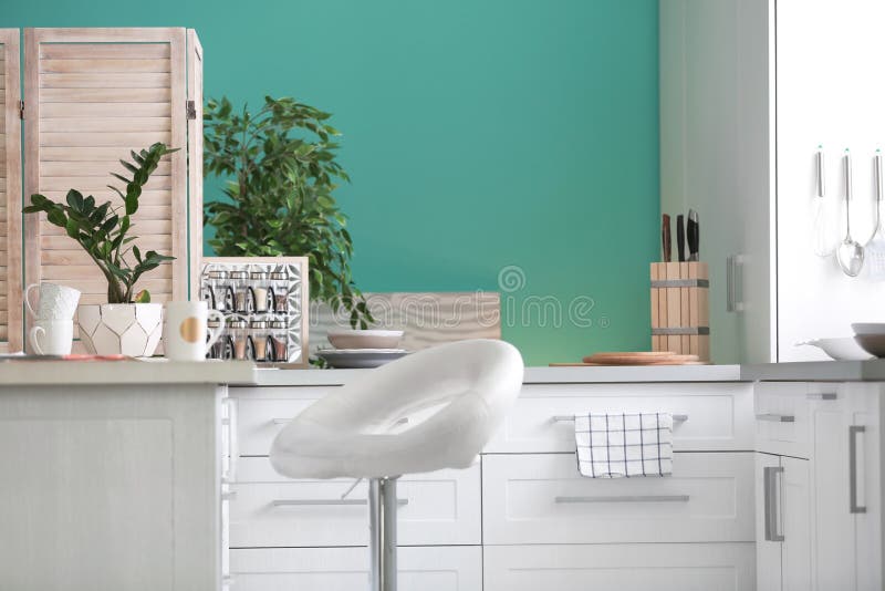 Stylish kitchen interior setting Idea for home design royalty free stock photos