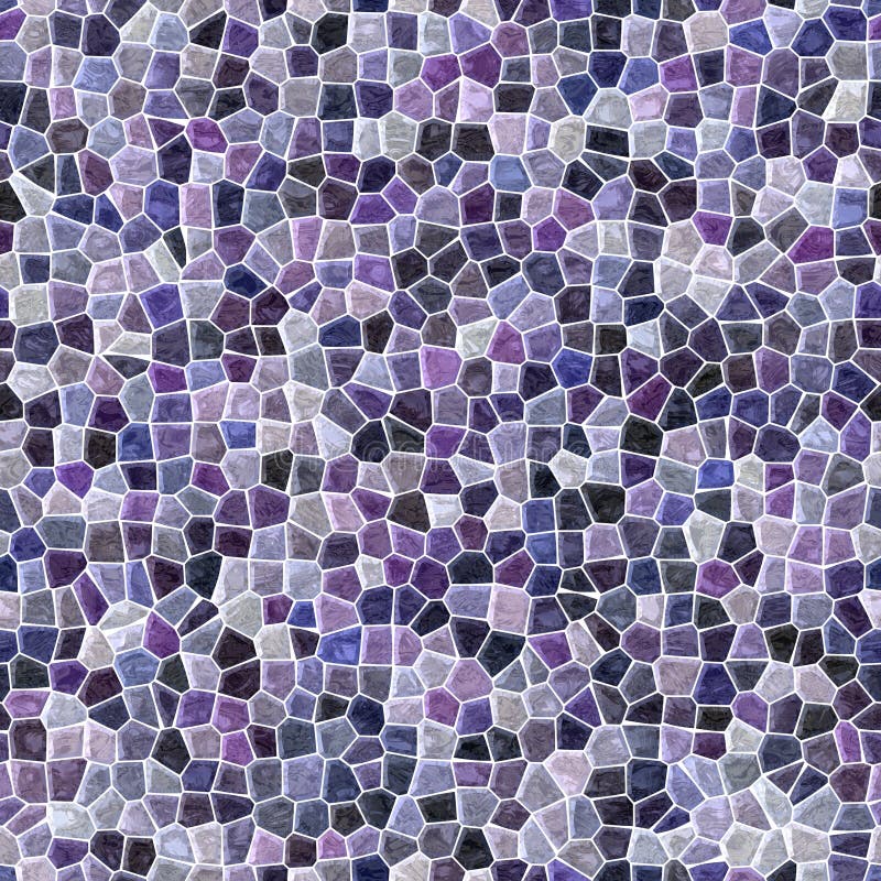 Surface floor marble mosaic seamless background with white grout - purple violet black color. Surface floor marble mosaic pattern seamless background with white vector illustration