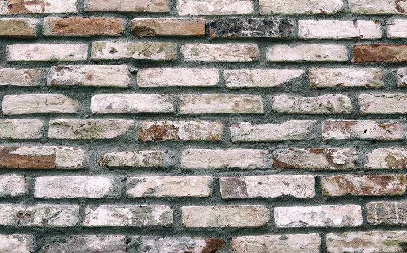 Texture of an old red brick wall. stock photo