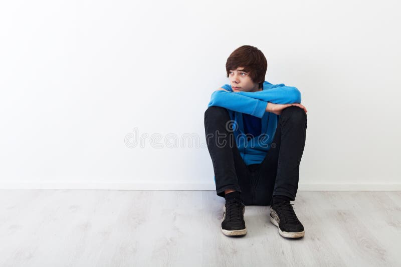 Thoughtful teenager stock image