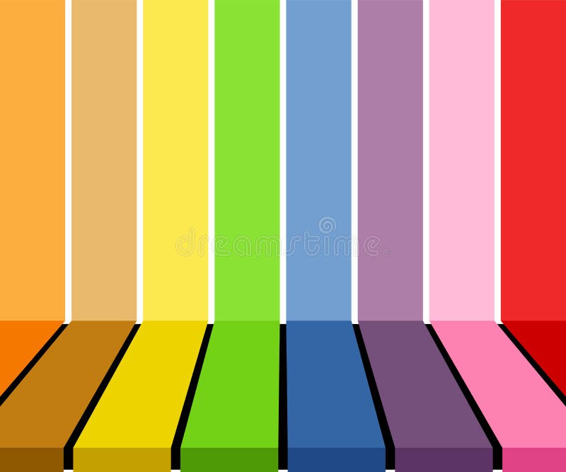 Empty colorful tabletop display over multicolored stripes background. Vector illustration, EPS10. vector illustration