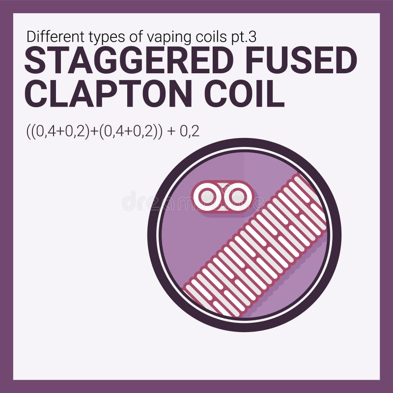 Vector illustration vaping coil. Part of big set. Staggered fused clapton. Vector illustration vaping coil. Part of big set. EPS10 stock illustration