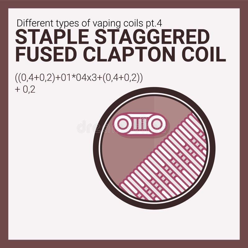 Vector illustration vaping coil. Part of big set. Staple staggered fused clapton. Vector illustration vaping coil. Part of big set. EPS10 vector illustration