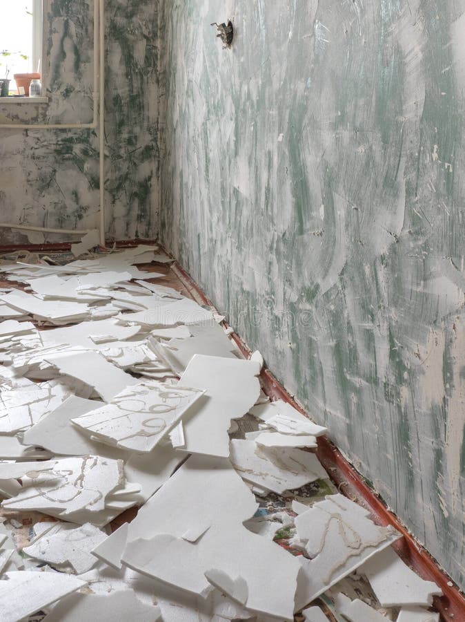 View of room of the apartment during under renovation. royalty free stock photo
