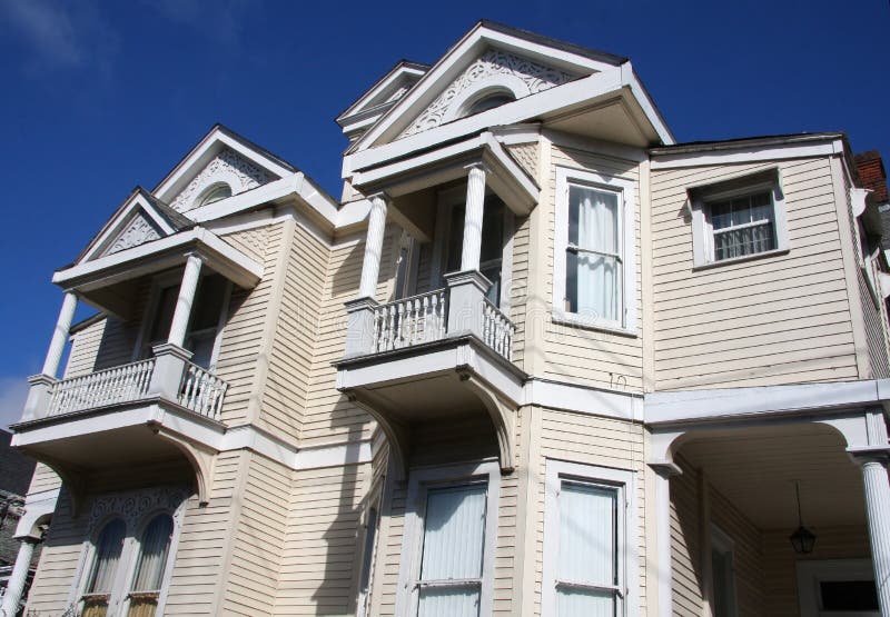 Wooden house. White wooden house in the USA royalty free stock images