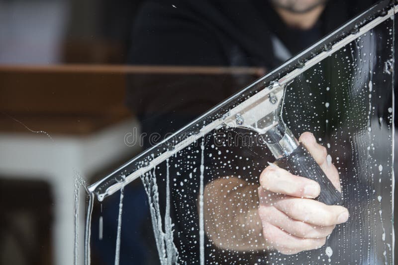 Window cleaning stock image