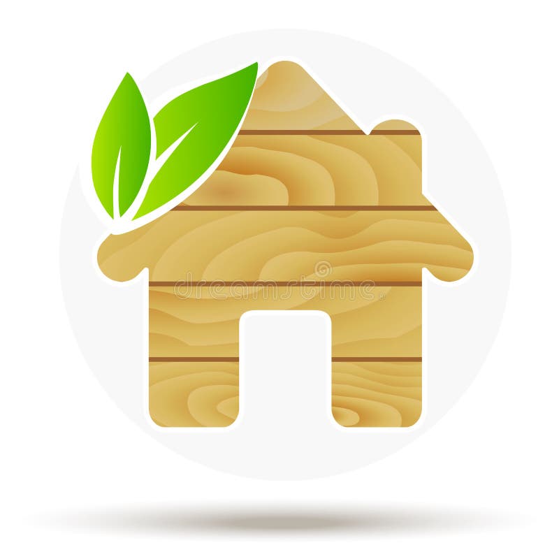 Wooden House Logo. Vector Eco House. Wood. For your design vector illustration