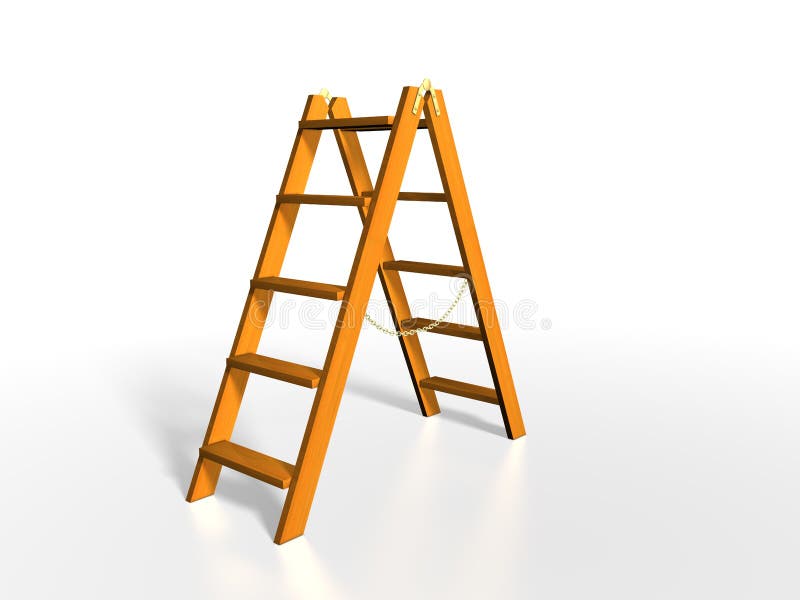 Wooden ladder vector illustration