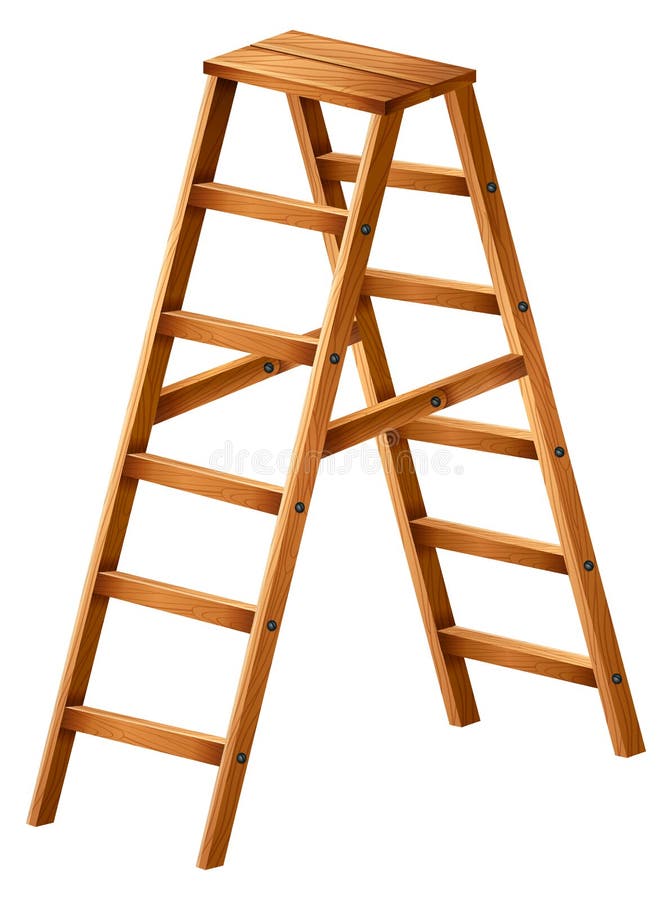A wooden ladder vector illustration