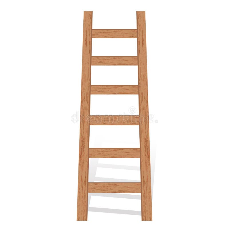 Wooden ladder vector illustration