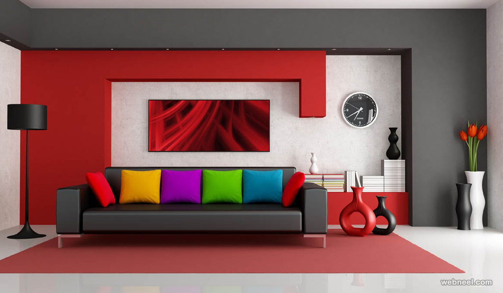 red living room wall paint ideas