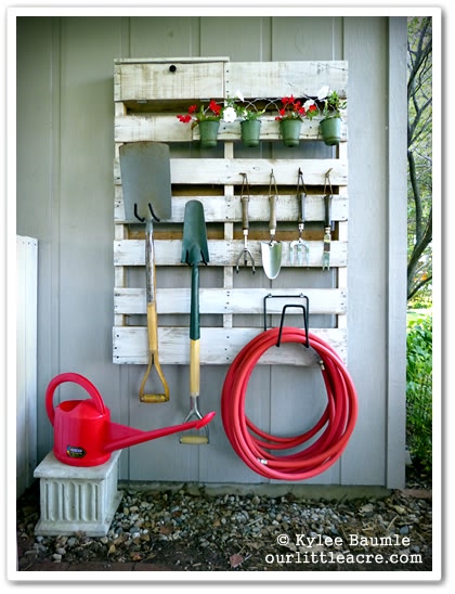 DIY Pallet Gardening Tool Organizer