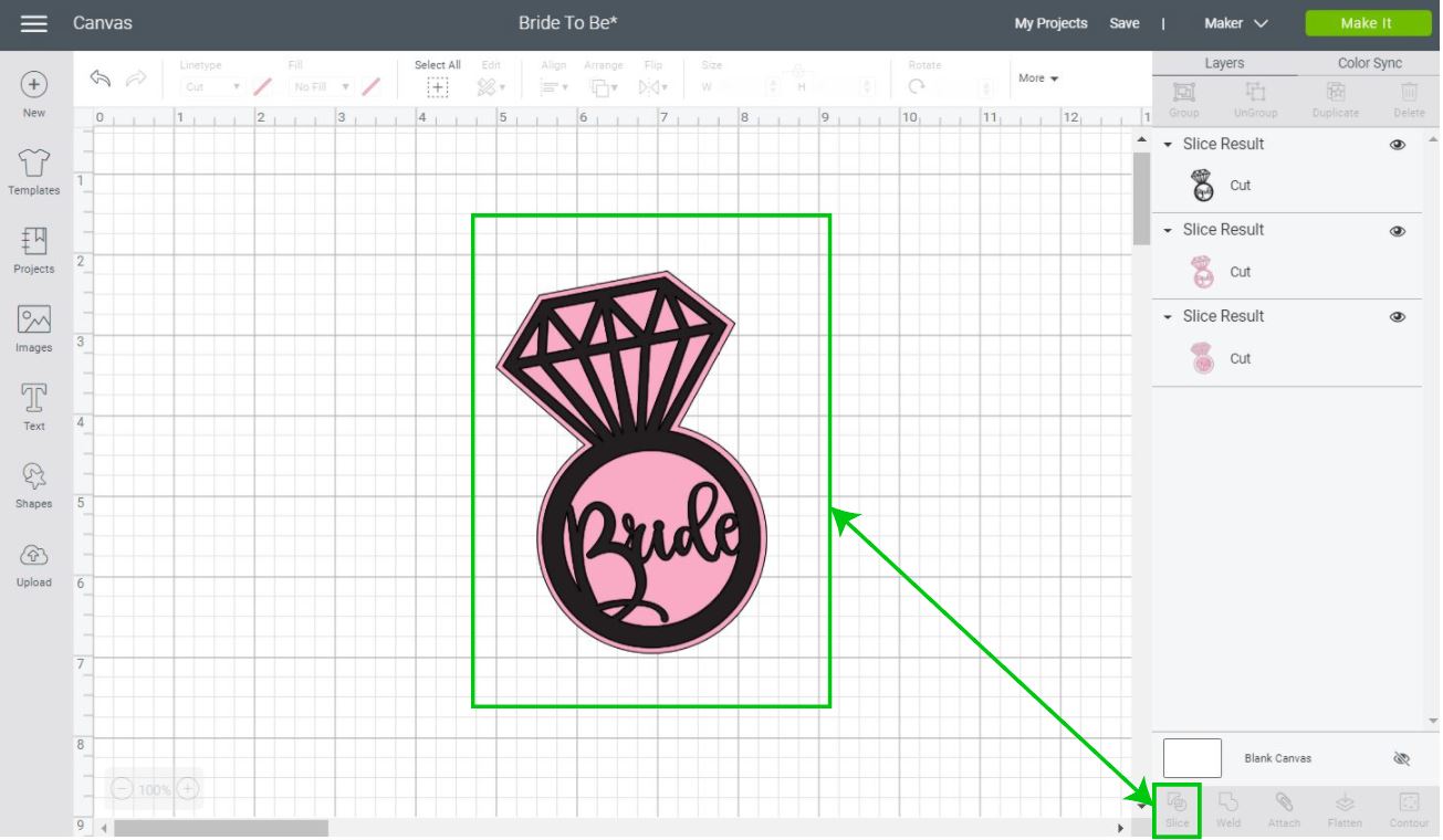 slicing two images for "slice and set method"