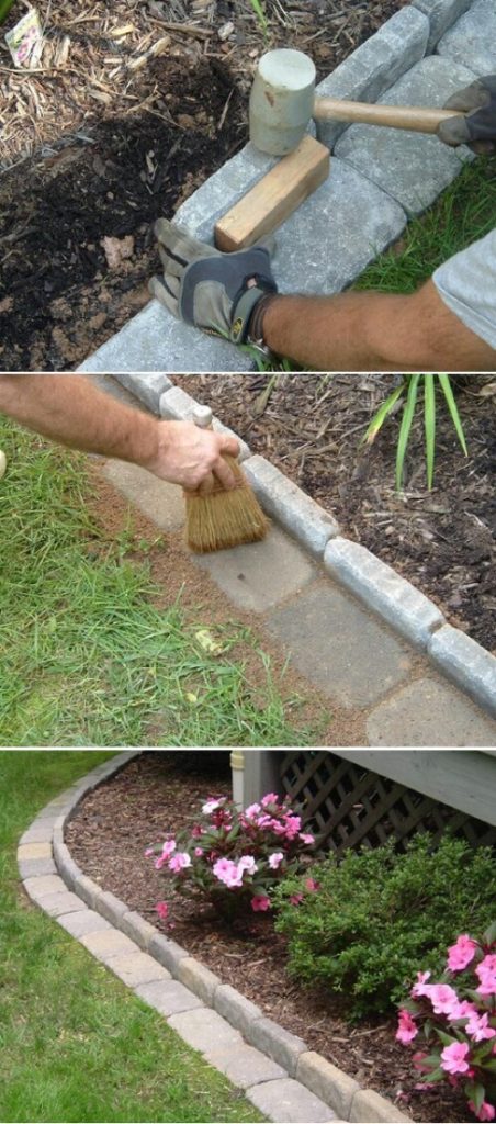 4. Make Brick Edging for Garden Beds