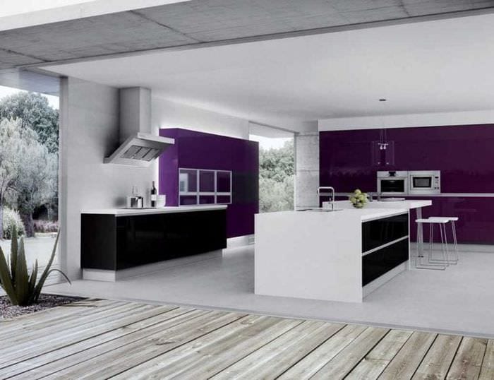 красивый дизайн спальни в фиолетовом цвете