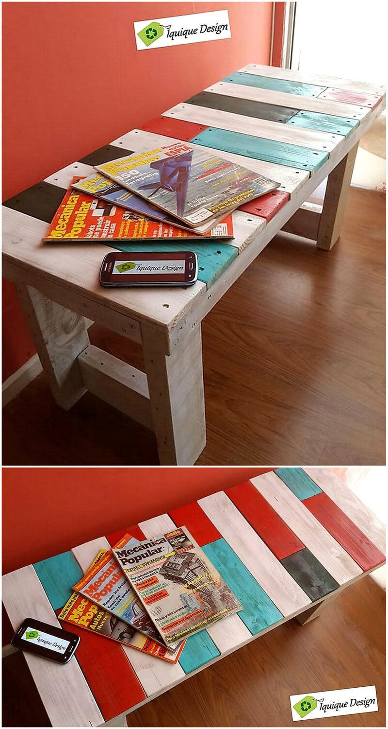 repurposed pallets made bench