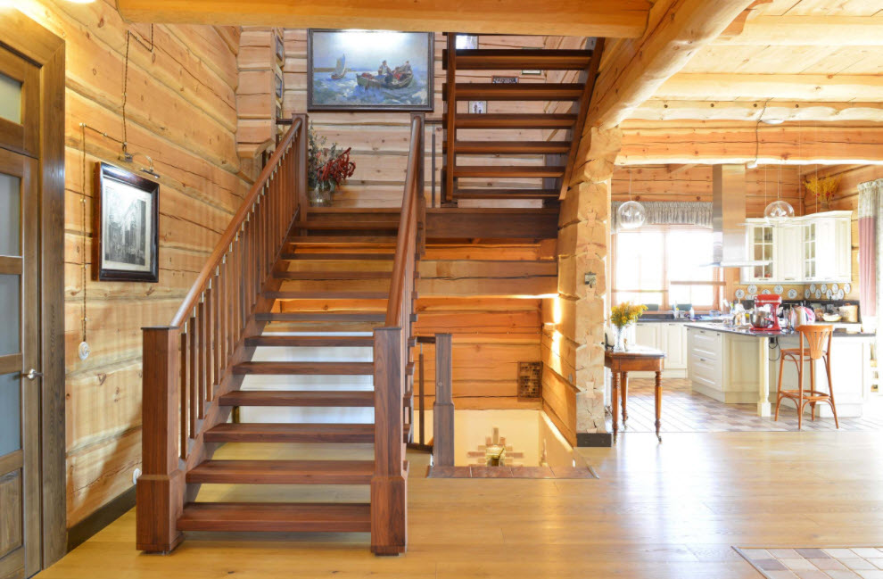 деревянная лестница на 2 этаж