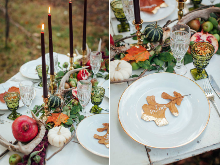 Fall forest wedding table